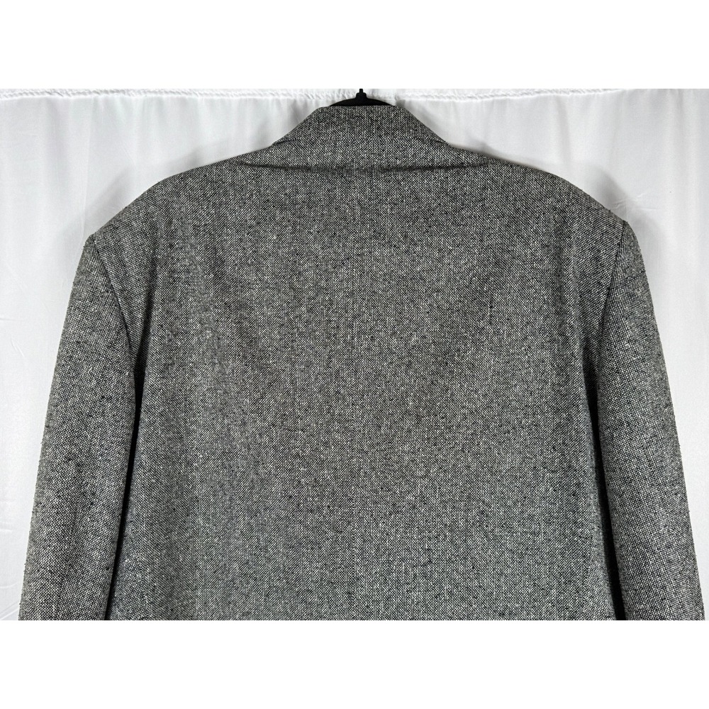 Vintage Versini Mens 46L 100% Silk Blazer Grey Salt and Pepper Tweed Two Button - Picture 8 of 9